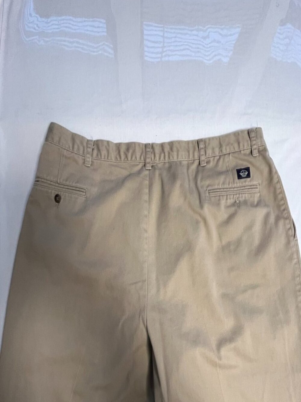 Dockers Original Pleated Classic Khaki Pants Beige Men’s 44x30 100% Cotton - Picture 4 of 9